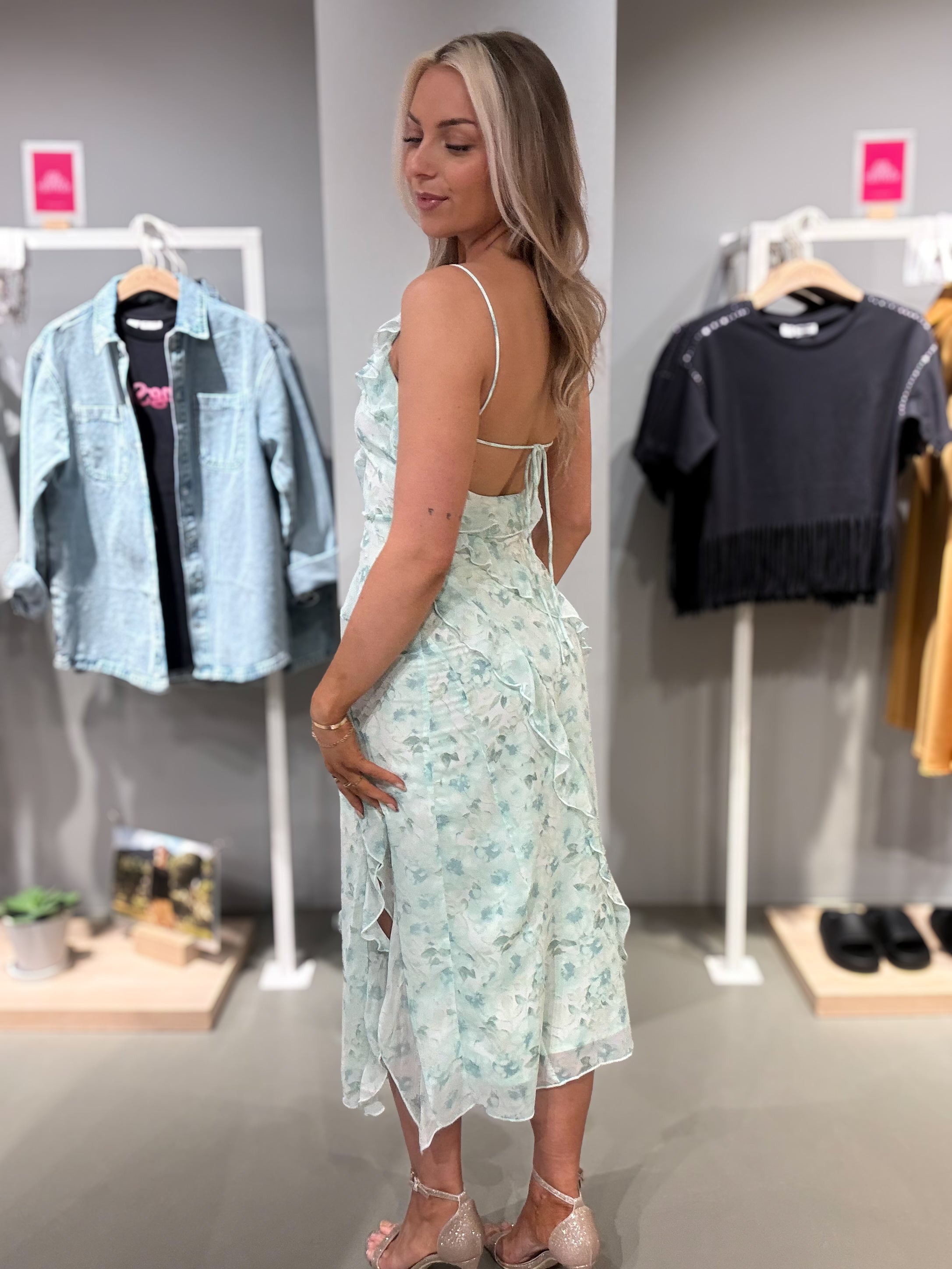 VIARIVA Midi Dress - Green Milieu